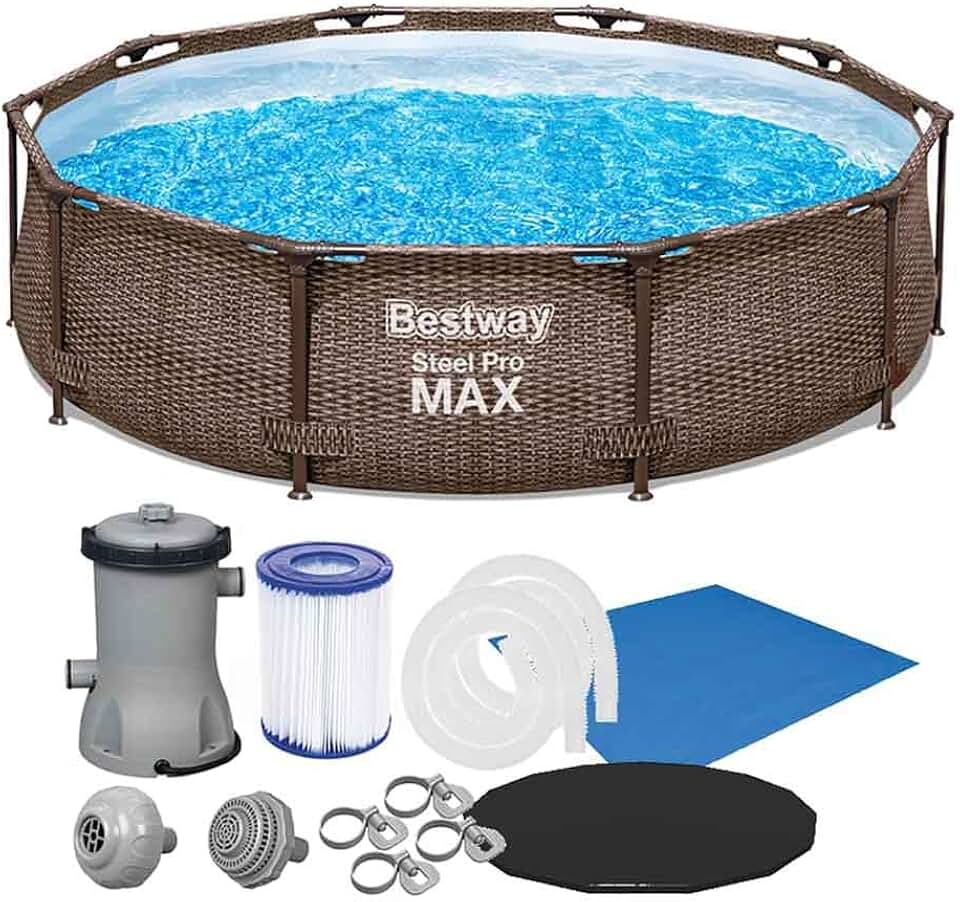 Piscina Estrutural 4678L Circular Deluxe + Filtro 110V + Capa + Forro Bestway