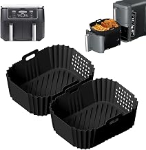 2 Pieces Air Fryer Mould Compatible with Ninja Double Stack 9.5L XL Fryer SL400EU/Ninja Dual Zone AF400EU, Reusable Air Fryer Accessories