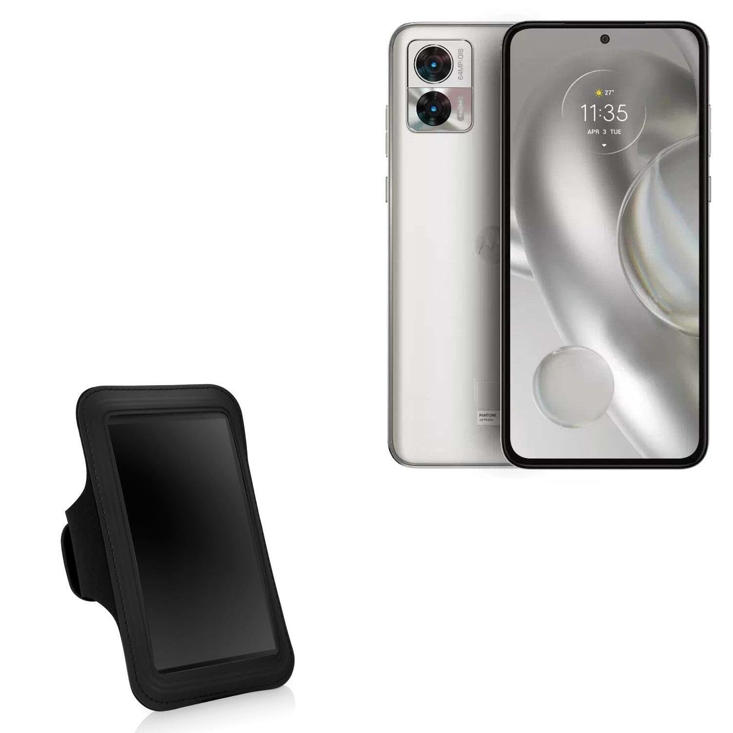 BoxWave Case Compatible with Motorola Edge 30 Neo - Sports Armband, Adjustable Armband for Workout and Running for Motorola Edge 30 Neo - Jet Black