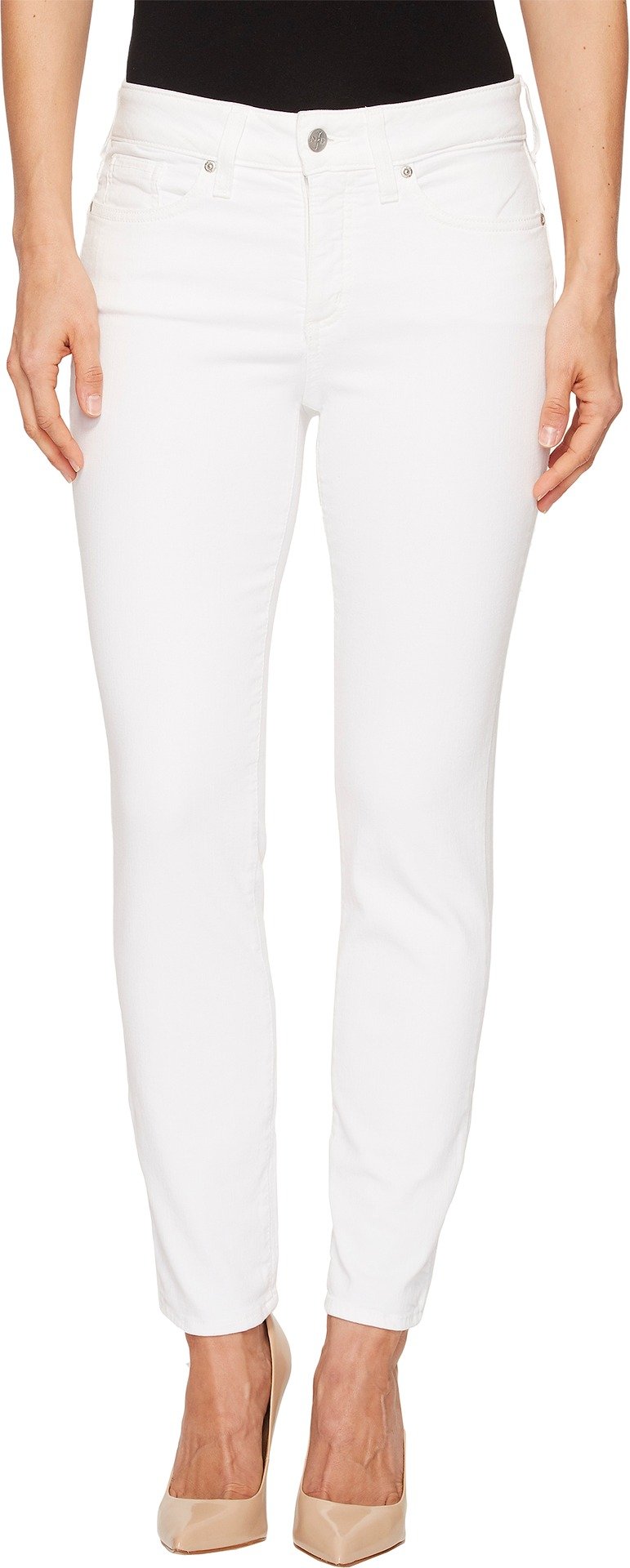 NYDJ Women's MFOZ2001 Jeans, Pure Optic White, 8 Petite
