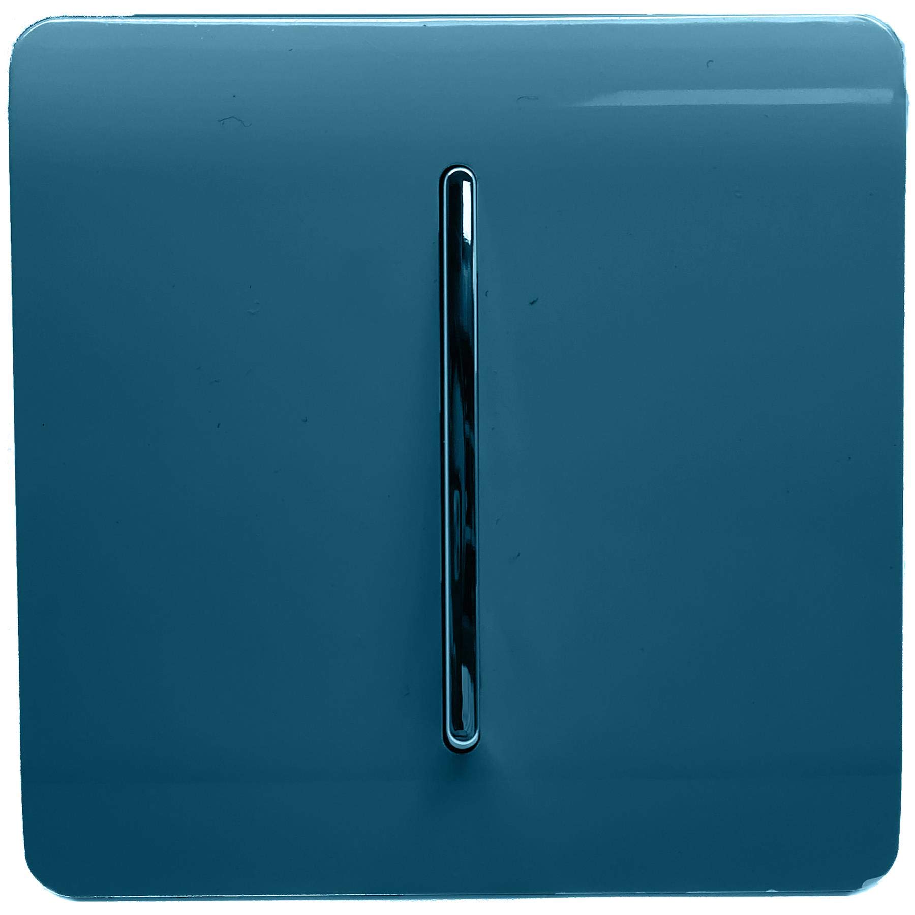 Copper Screwless 1 Gang 2 Way Rocker Light Switch 10AX, (25mm Back Box Req.), 10yrs Warranty - Midnight Blue