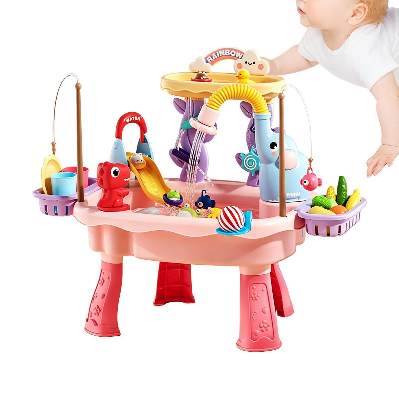Generisch Outdoor Wassertisch - Mit Angelspiel - Kinder Aktivitätstisch,Für Mädchen Garten Terrasse Camping Sommer Kindertagesstätte Vorschule