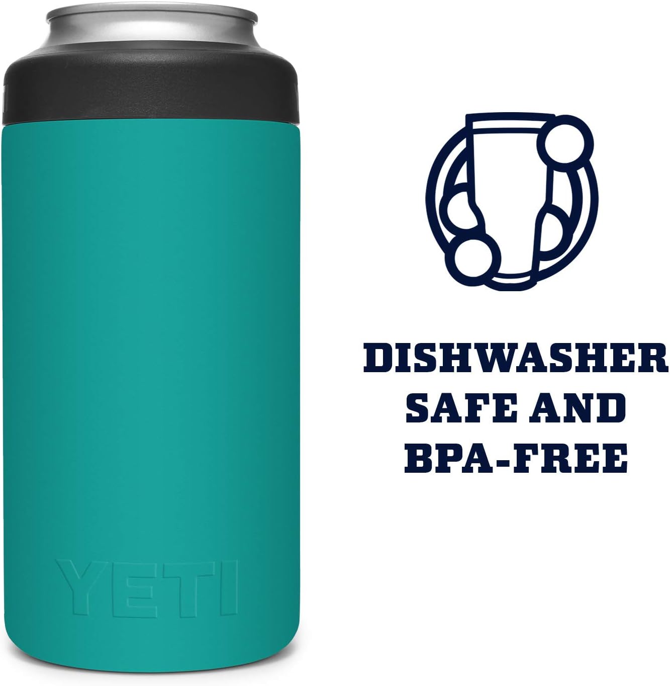 YETI Rambler 16 oz. Colster Tall Can Insulator for Tallboys & 16 oz. Cans, Aquifer Blue