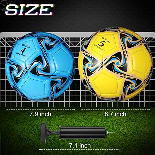 Deekin 6 Pcs Soccer Ball With Pump Official Size 4 Size 5 Size Outside Sport Soccer Ball Machine Stitched Ball For Game Training Practice (Size 5) #TOP1