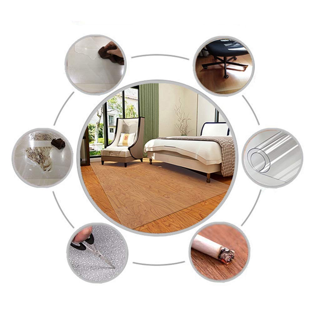 Area Rugs Tapis de Sol Transparent HD antidérapant, Tapis Anti-éclaboussures imperméable pour sous la Chaise Haute/Arts/Artisanat, Tapis de sécurité Portable pour bébé Rampant, Transparent (80 × 150