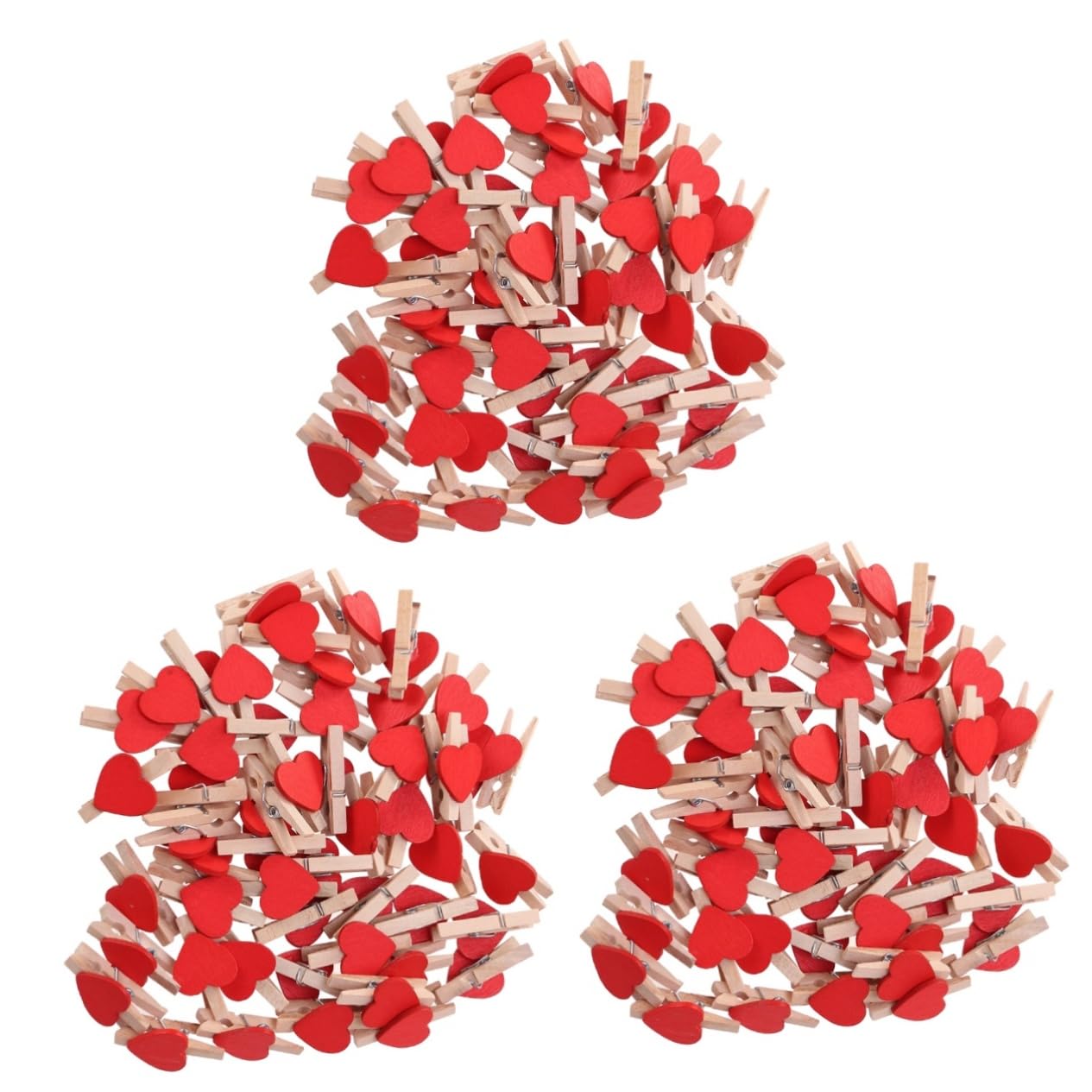 DECHOUS 300 Pcs Heart Decor Heart Photo Holder Mini Photo Clip Heart Photo Clip Wood Clothespins Trendy Decor Fotos Photo Hanging Pegs Hand Decor Party Wooden Fashion