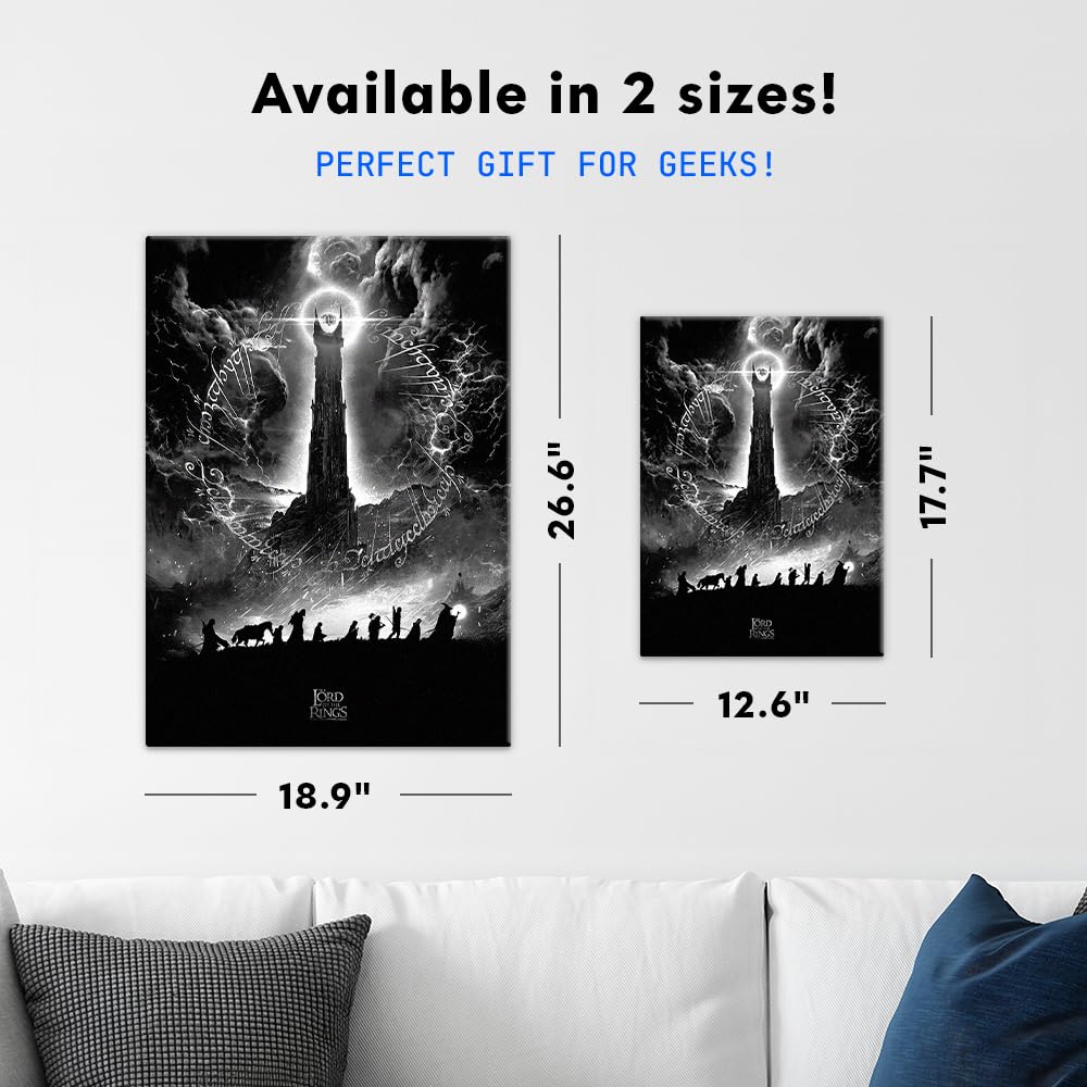 Displate - Poster in metallo - Middle Earth - The Lord of the Rings Alternative Posters - One to Rule Them All B&W - Dimensione L - 67,5 x 48 cm Matt
