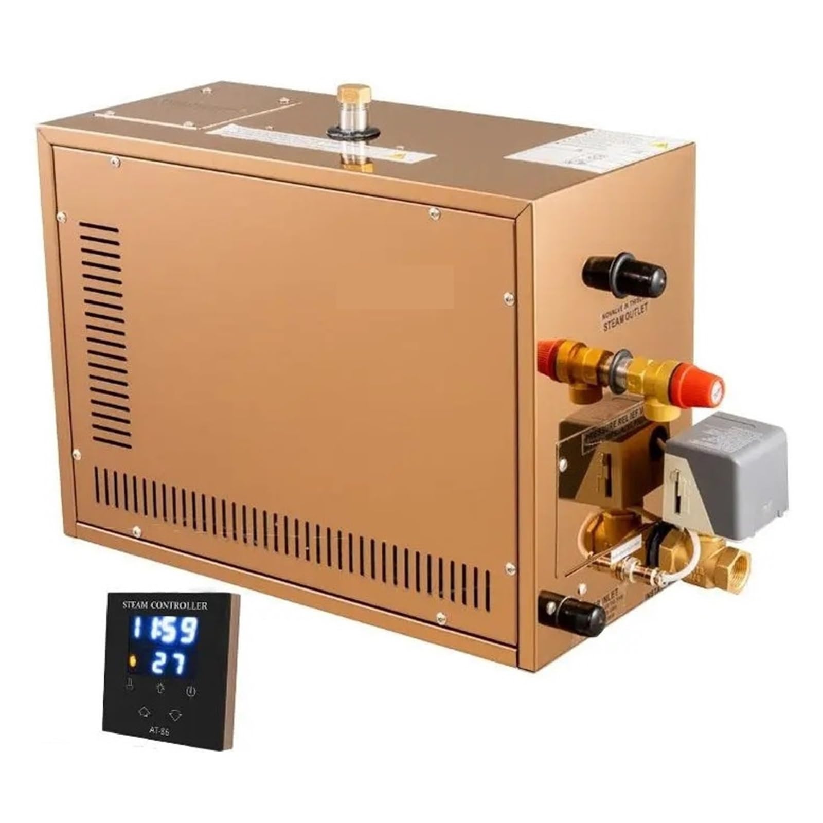 6/7/8/9kw Automatyczny Generator Pary Ze Stali Nierdzewnej Automatyczne Odkamienianie Sauna Maszyna Do Łaźni Parowej Cyfrowego Sterownika Spa Relaks W Domu(AT-90S 9KW 380V)