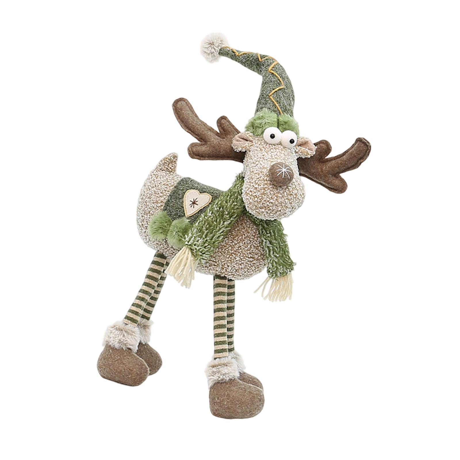 Elnwnnkc 21.7Inch Plush Deer Figure Christmas Deer Doll Ornament for Christmas Tree Shelf Mantles Tabletop Holiday Decoration Reindeer Decor for Shelves