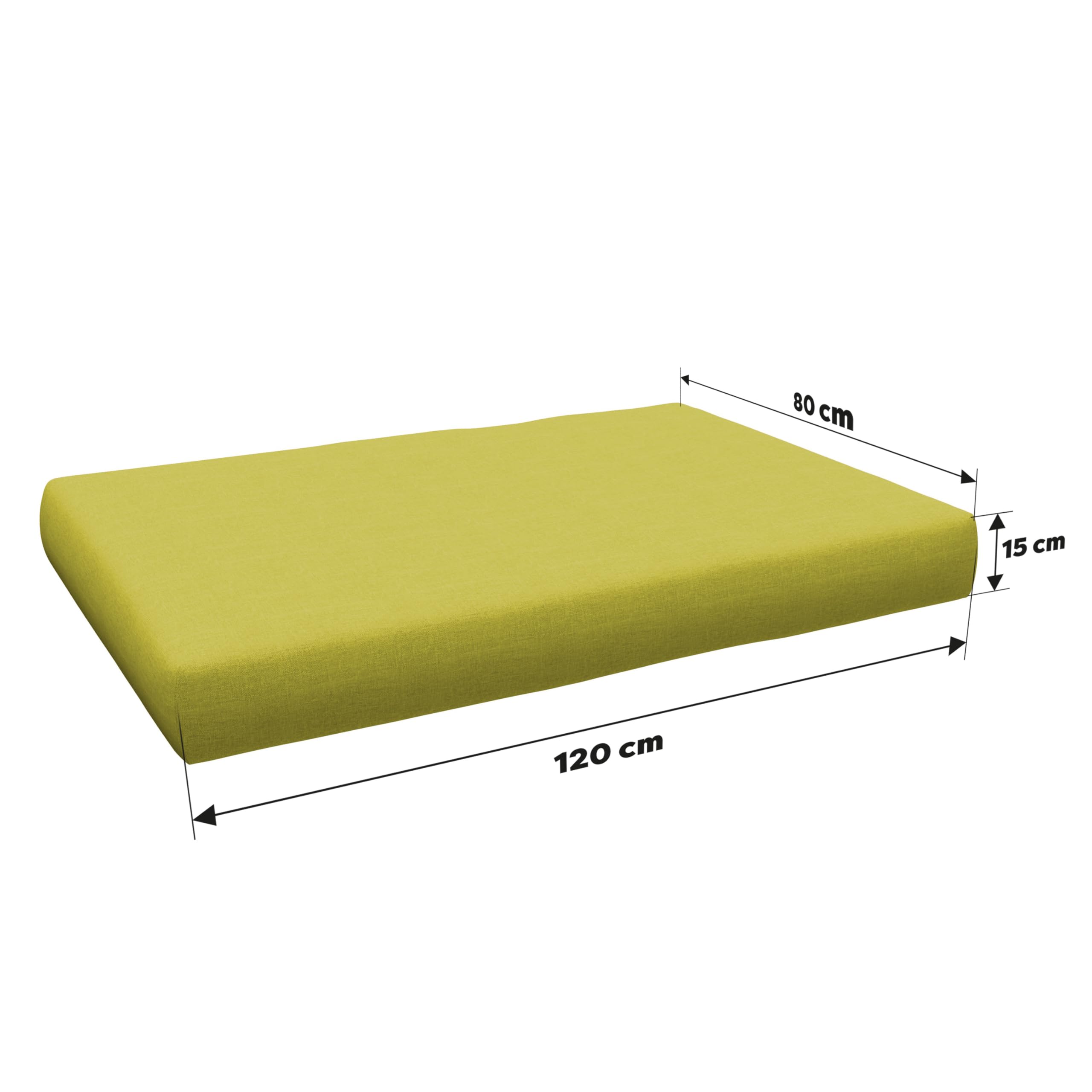 POKAR Fundas de Cojín para Europalés/Europalet: 1x Cojín-Asiento 120x80 +1x Cojín-Respaldo 120x40, Lima