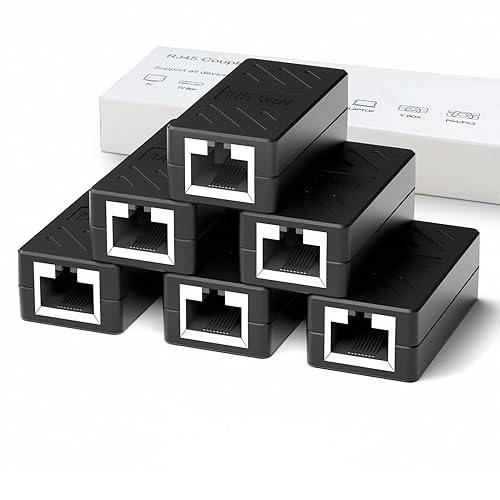 Miniatura 8 de Dingsun Acoplador RJ45, adaptador extensor de cable Ethernet Play and Plag Acoplador en línea para conector de acoplador Ethernet hembra a hembra