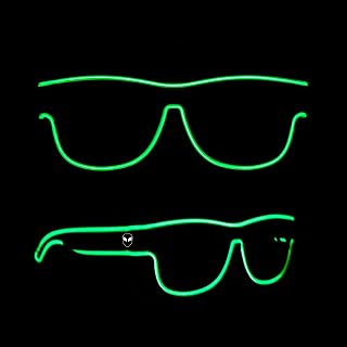 Hookaba LED Jam Shade Party Glasses | Unisex Wireless Green Light-Up for DJ Night, Live Concerts, Halloween, Birthdays | Neon Specs for Boys, Girls, Kids | Dynamic Colors for Carnival & Clubbing
