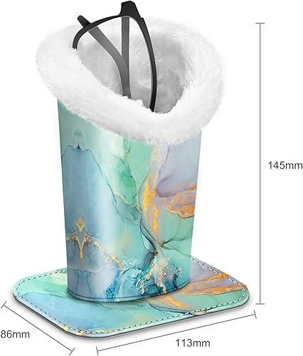 Miniatura 44 de Fintie Soporte para anteojos forrado de felpa con base magnética, estuche de cuero vegano prémium para lentes