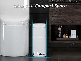 MOPALL Bathroom Trash Can with Lid Automatic Bagging Motion Sensor 3.5gal