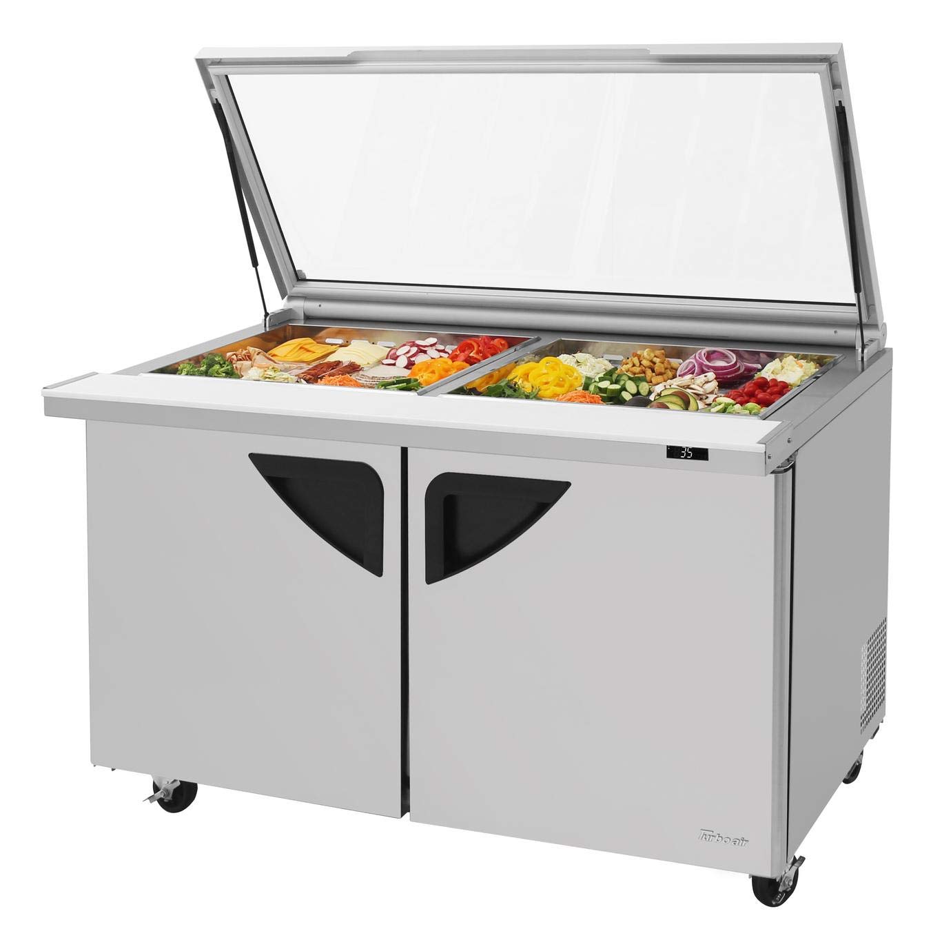 24 Pan 19 CuFt Glass Top Refrigerated Prep Table on Fridge.com