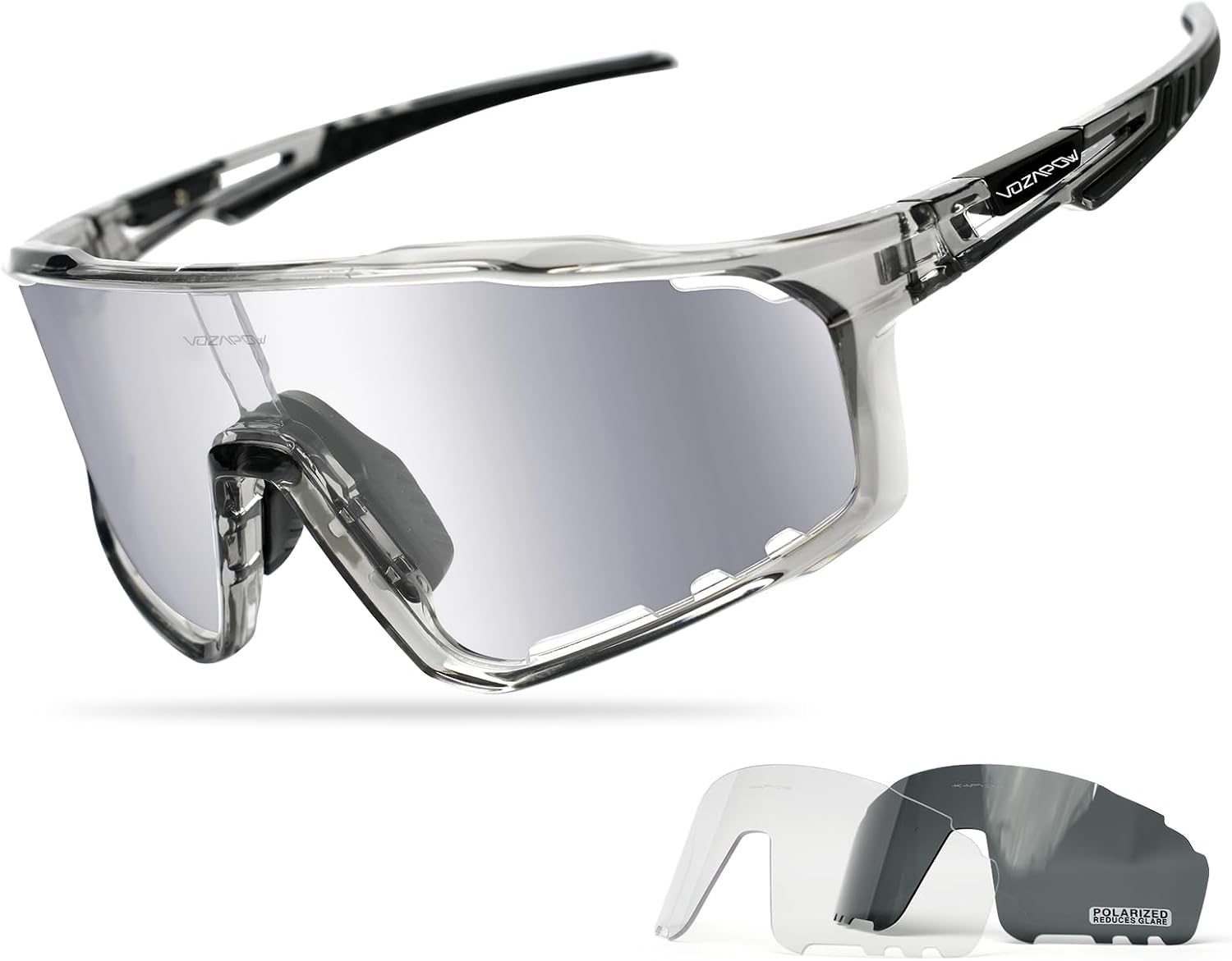 Photochromic Cycling Glasses for Men Women, UV400 Sports Sunglasses for MTB, Riding, Running, Fishing, Baseball