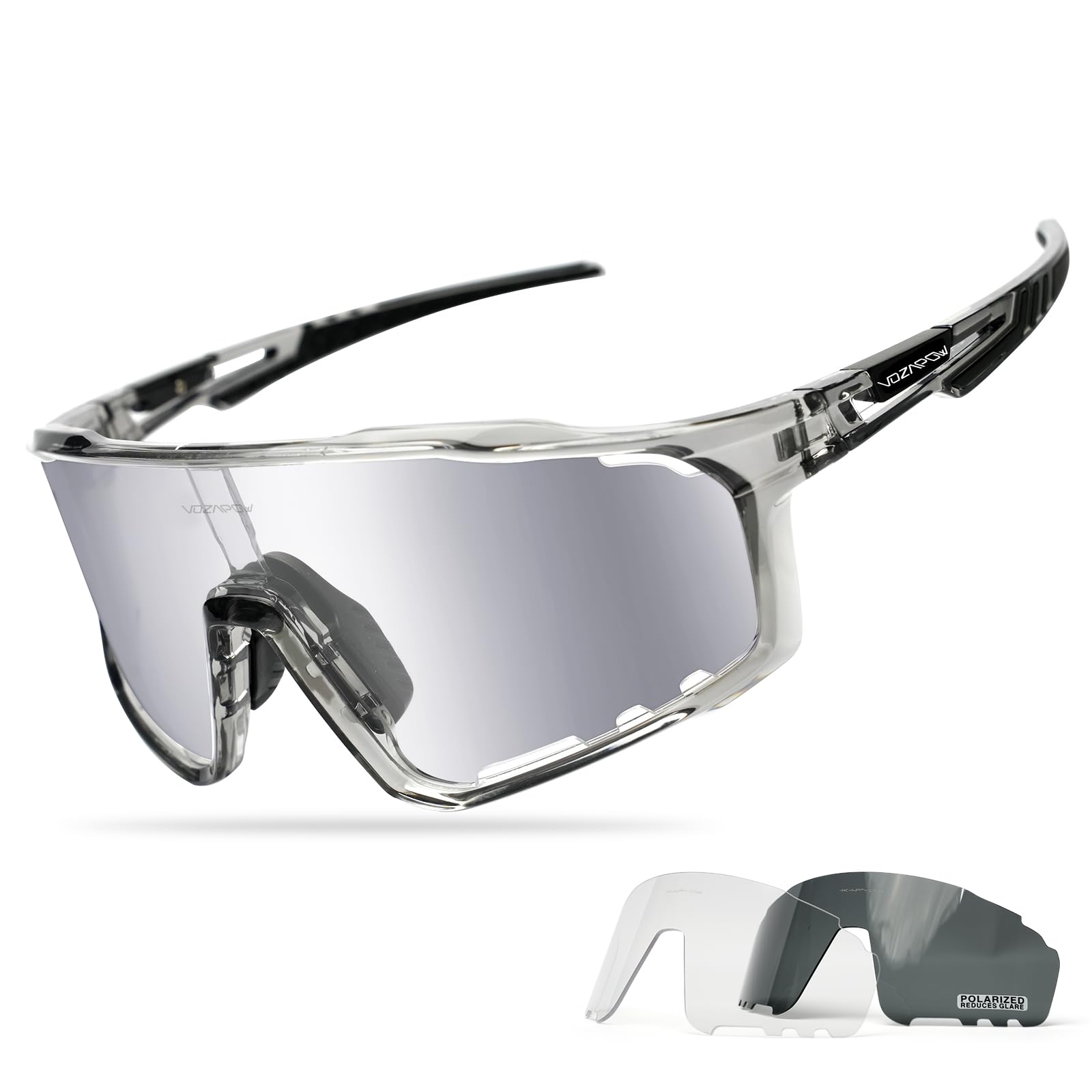 Fotochromowe okulary rowerowe dla mężczyzn i kobiet, UV400 sportowe okulary przeciwsłoneczne do MTB, jazdy konnej, biegania, wędkowania, baseballu