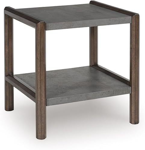 Miniatura 6 de Signature Design by Ashley Havalance Farmhouse - Mesa auxiliar rectangular, estante de suelo, madera, 26 pulgadas de ancho x 24.13 pulgadas de