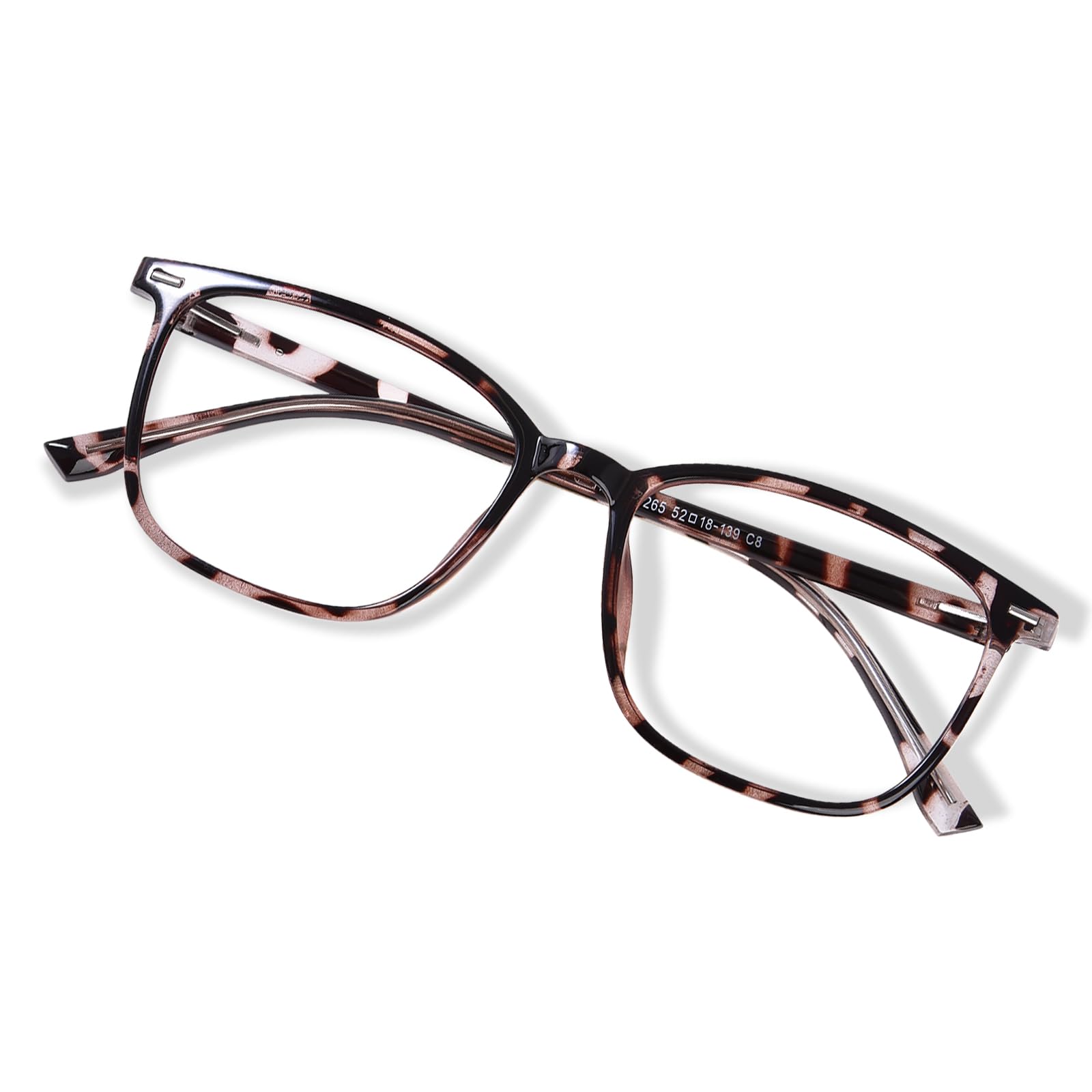 FONHCOO Blaulichtfilter Brille Damen TR90 Blue Light Blocking Glasses Blaulichtbrille ohne Sehstärke, Superleichte Anti-Müdigkeit Computerbrille Gaming Schutzbrille(Schildkröte)