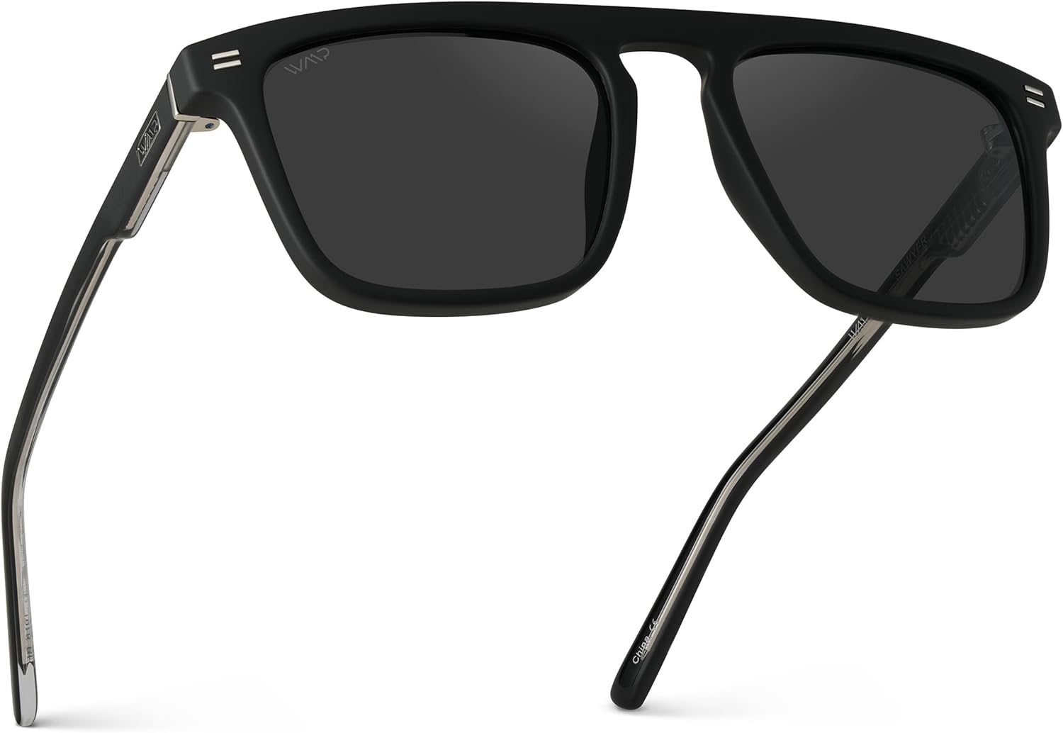 WearMe Pro WMP Eyewear - Men's Polarized Bold Geometric Flat Top, Key Hole Design, Acetate Frame Sunglasses