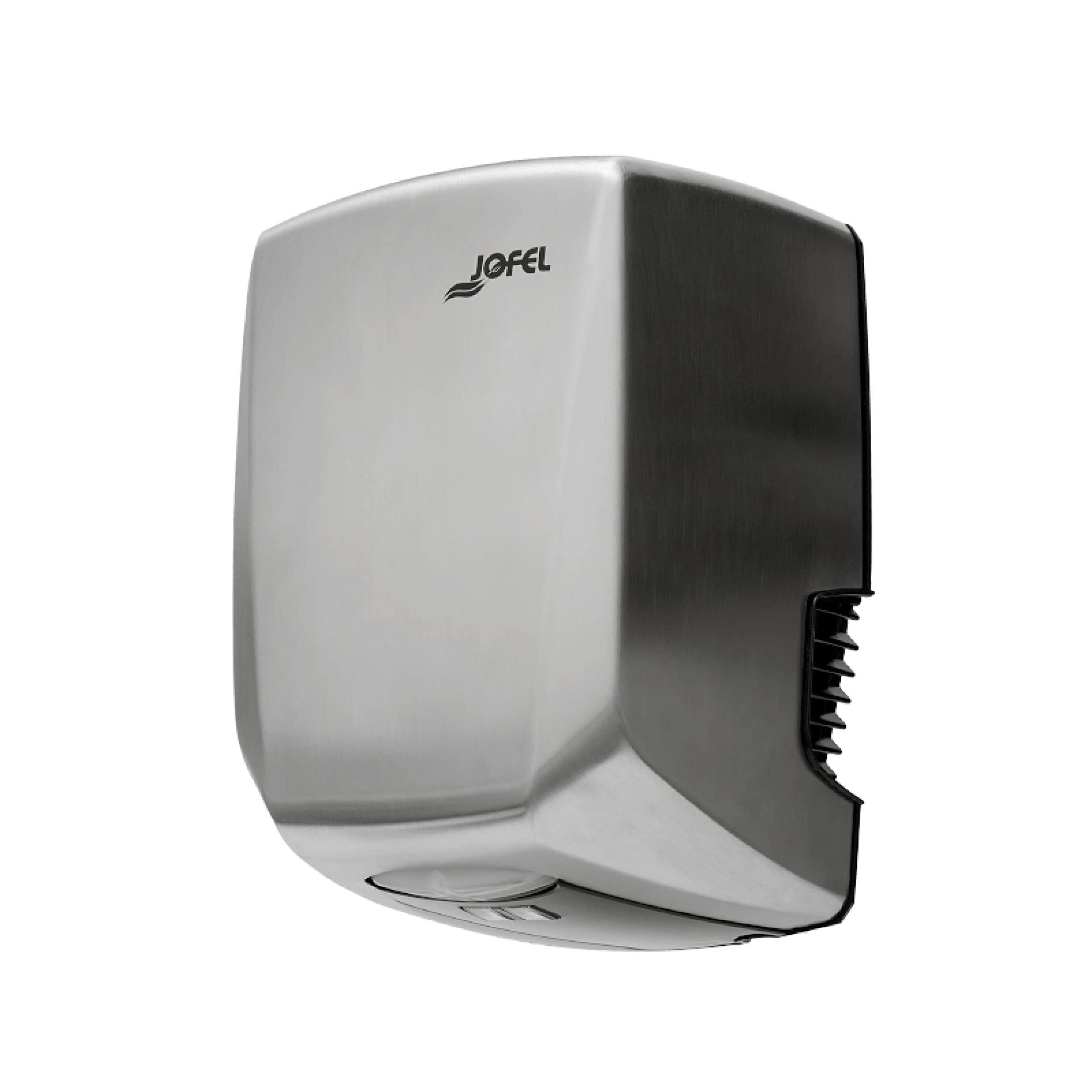 Jofel - Sèche-mains optique haute performance (505 Km/h) Faible consommation électrique 1200W, sèche-mains automatique. Rapide 10sec. Flux de travail élevé. Modèle Power+ Inox. AA57500 Satin