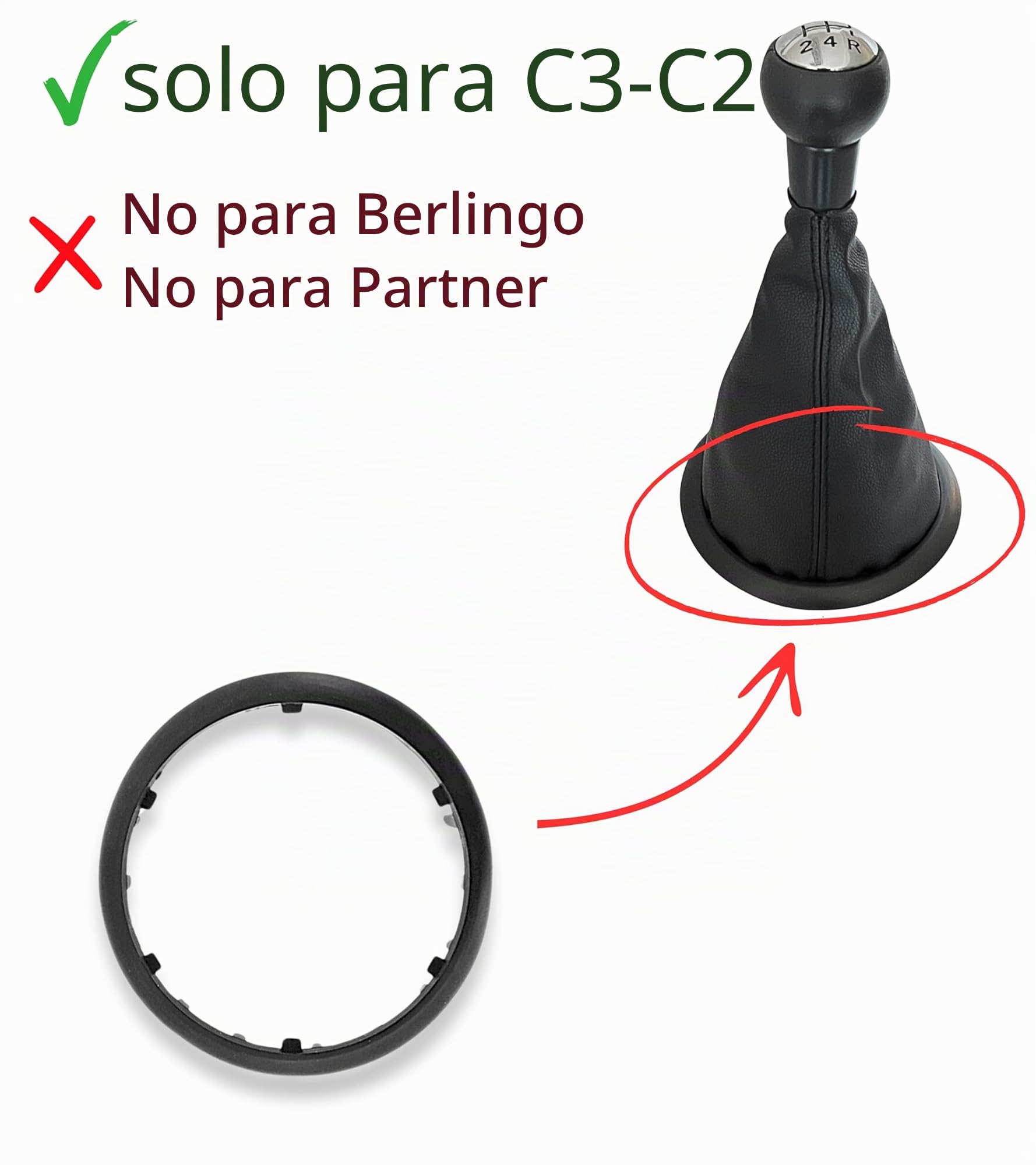 1neiSmartech Marco Negro para Auricular Externo Compatible con Citroen C3 2003-2009 y C2 2003-2010, para OEM 7589V0 Máscara de Soporte de Palanca de Cambio