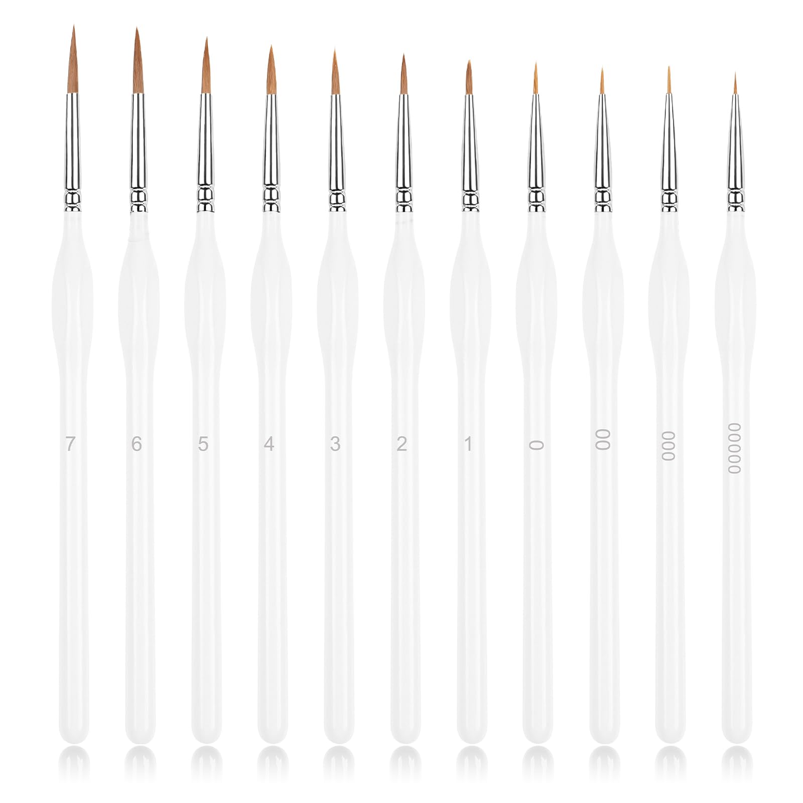 Aniyoo 11 Pcs Detail Paint Brush, Professional Fine Detail Brushes, White — image 1