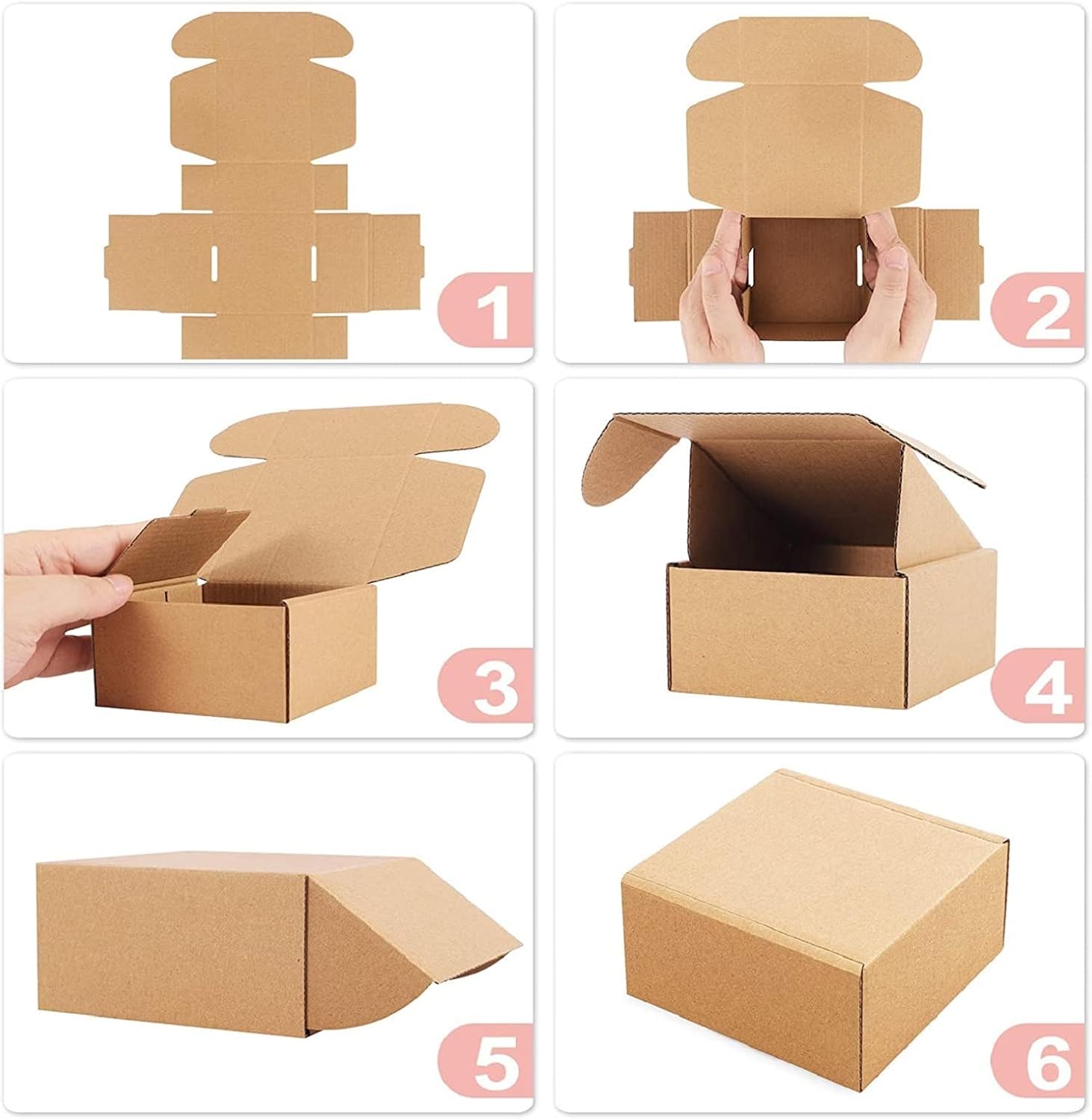 Shipping Boxes 9x9x4 inch Pack of 20，Livejun Brown Corrugated Cardboard Box Mailer Boxes for Packaging Small Business Shipping