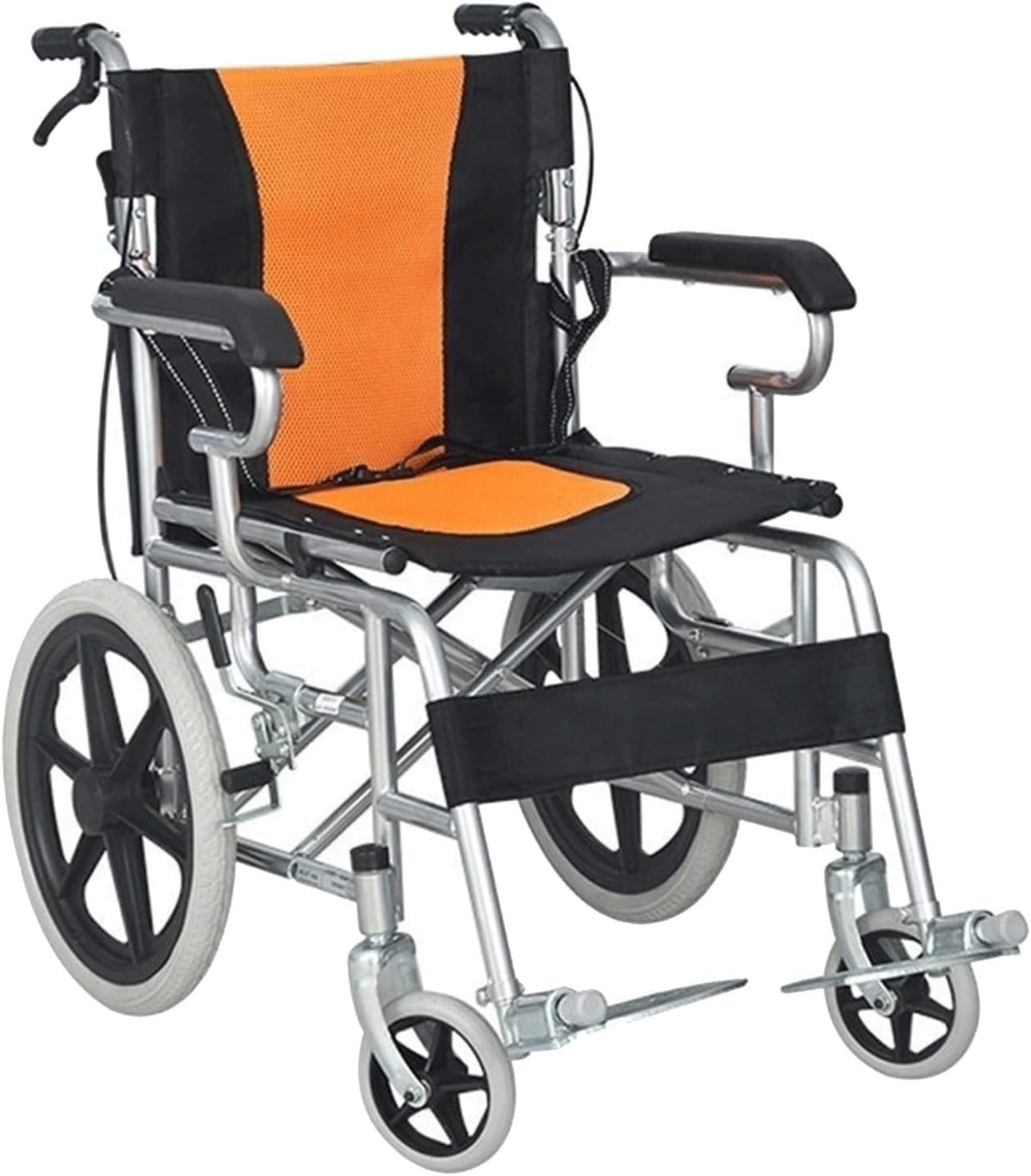 Składany wózek inwalidzki, aluminiowy fotel rehabilitacyjny do transportu z 20-calowym siedzeniem, nośność 200 kg, lekki i przenośny dla płynnej jazdy