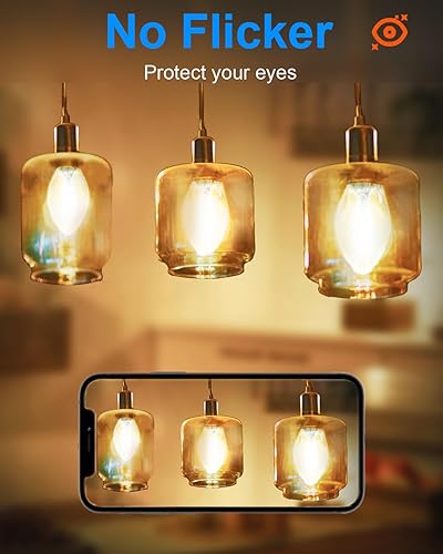 Vista 15 de Bombillas nocturnas – 4 W regulable blanco cálido – Base E12 – Vidrio transparente pequeño, C7