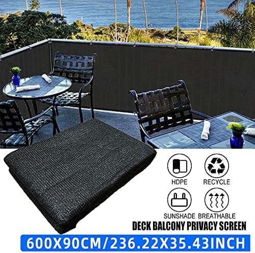 GardenLux 3'x20'Balcony Privacy Screen Cover Fence Cover UV Protection Weatherproof Windscreen Heavy Duty for Patio, Backyard,Black - 5