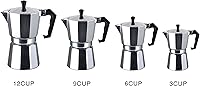 Vista 9 de J&V TEXTILES Cafetera de café y café para estufa, olla moka para café clásico italiano y cubano, cafetería (3 tazas)