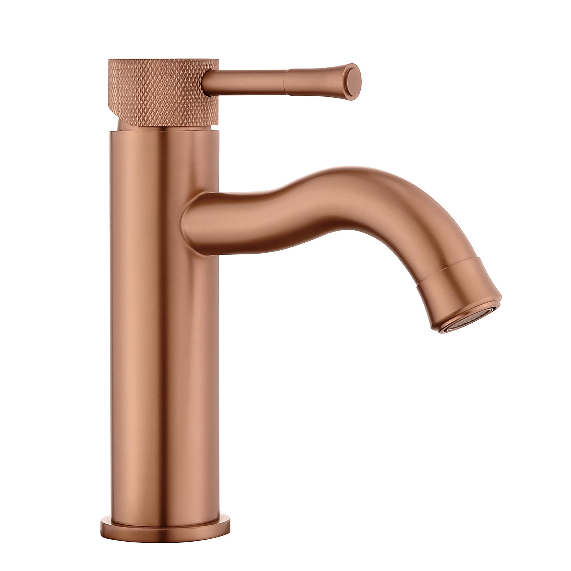 Grifo de baño de oro rosa, con aireador extensor de rociador de salpicaduras, grifo de lavabo de una sola manija, para casa de campo y caravana