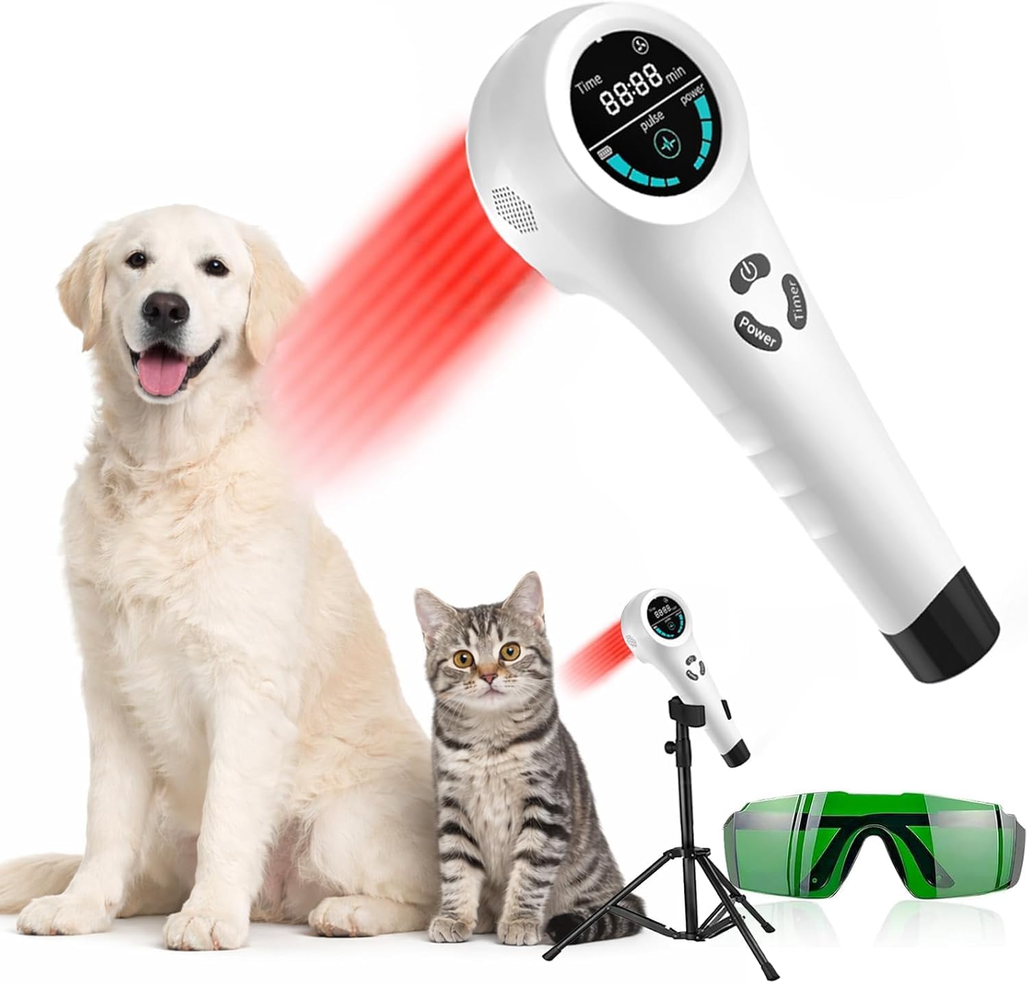 ACGEFIR Cold Laser Therapy Device for Dogs & Cats, Pet Pain Relief & Joint Support Tool, Multi-Wavelength Red & Infrared Light Therapy for Arthritis, Muscle & Mobility Care, Safe Home Use