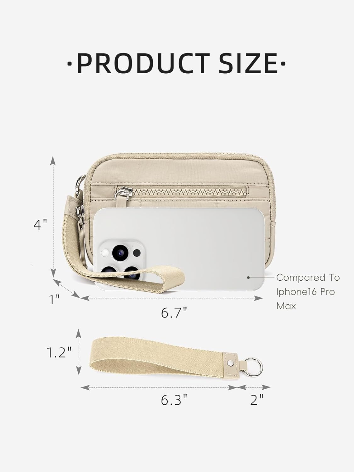 WESTBRONCO Wristlet Wallets for Women Nylon Quilted RFID Wallet with 3 Zipper Purse for Travel - Image 3