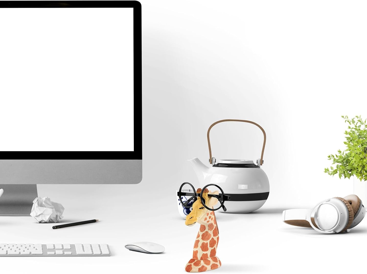 Giraffe Shaped Glasses Display Rack Wooden Eyeglasses Holder Desktop Storage Stand Animal Design Eyewear Organizer for Home Office
