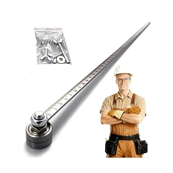 Circular Saw Cutting Guide - Stainless Steel Precision Positioning Calipers, Adjustable Guide Rail with Upgraded Straight Drain for Accurate Wood Measurement & CuttingSingle Bearing
