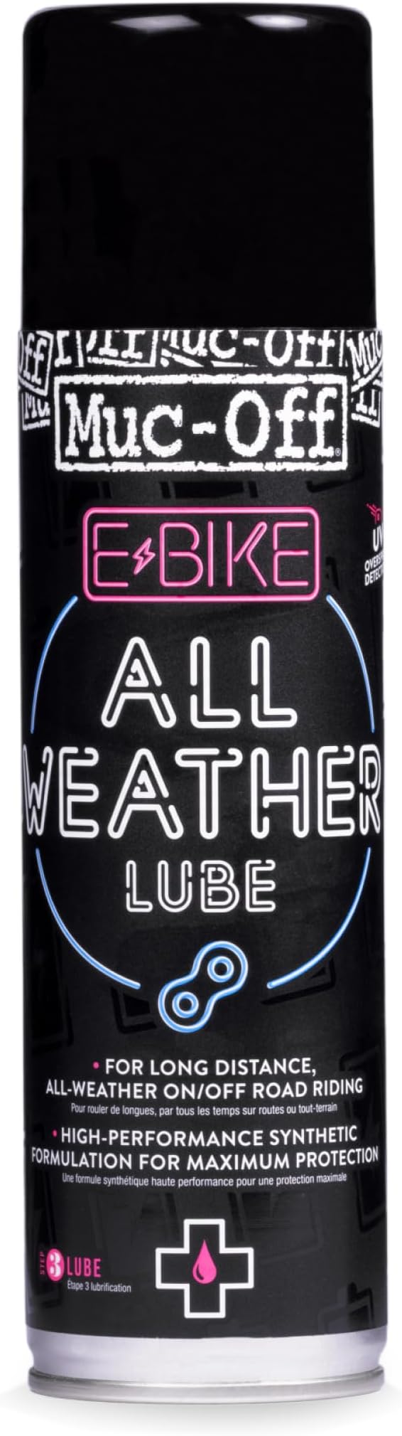 Muc-Off eBike All-Weather Chain Lube - Synthetic Bike Chain Oil with Extreme Pressure Additives for Electric Bikes - Long-Lasting Protection - 250ml