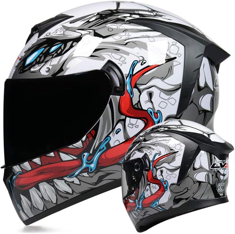 MotuoMrUnisex-Adult Full Face Motorcycle Helmet DOT Approved Motorbike Moped Street Bike Racing Crash Helmet with Graphic