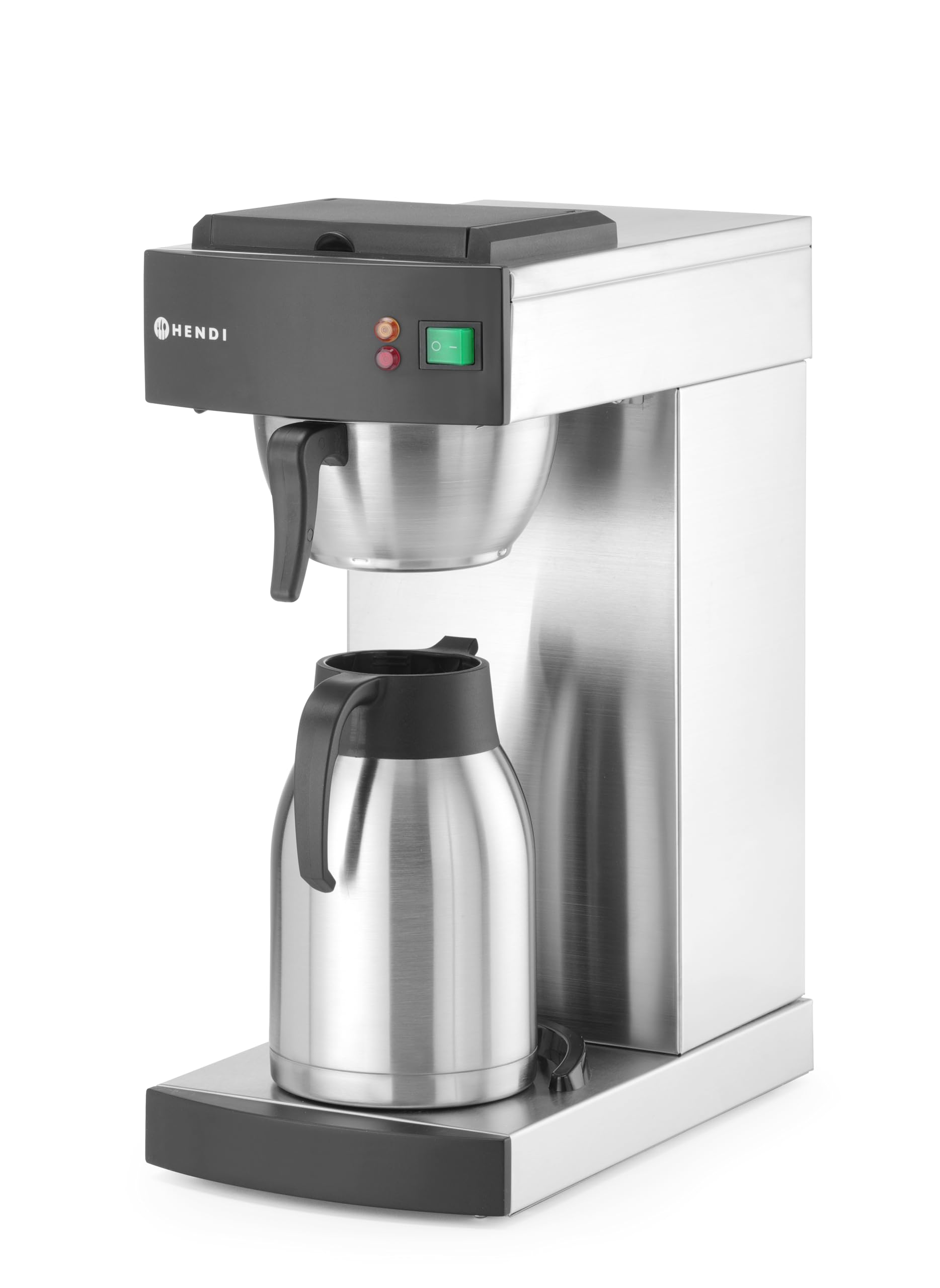 HENDI Machine à café filtre, 2L, verseuse isotherme, acier inoxydable