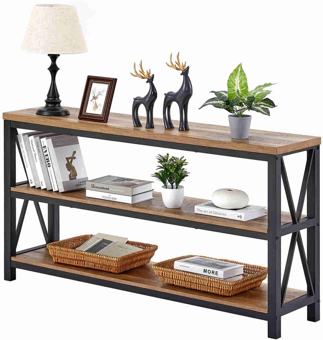 FATORRI Industrial Console Table for Entryway, Wood Sofa Table, Rustic Hallwa...