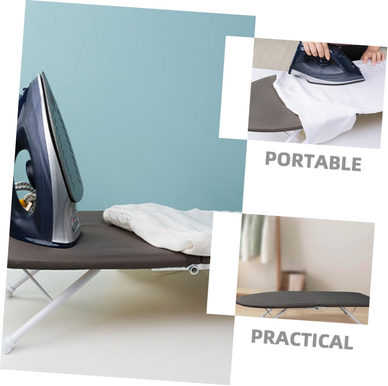 Compact Tabletop Ironing Board with Non-Slip Base Folding Small Ironing Stool for Home Use Simple Style Design Suitable for Living Bedroom Dormitory and Laundry