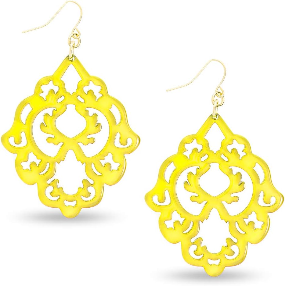 ZENZII Acrylic Resin Colorful Scroll Design Drop and Dangle Earrings for Women
