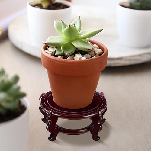 Miniatura 6 de Geetery 2 Piezas Soportes de Plantas de Madera de 4 a 12 Pulgadas para Interiores Soporte de Plantas Estilo Oriental Chino para Jarrón Pecera Maceta