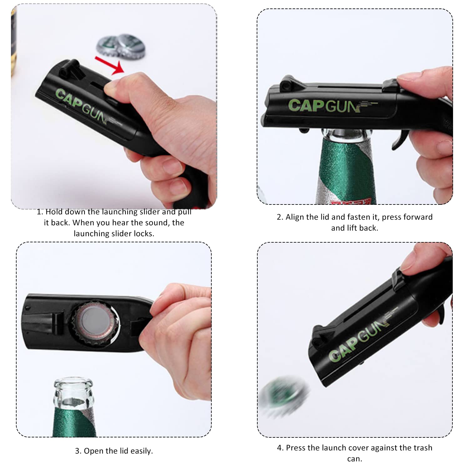 Pistola Apribottiglie A Scatto - Divertente Gioco Da Party Per Adulti (4 Colori) - Foto 2