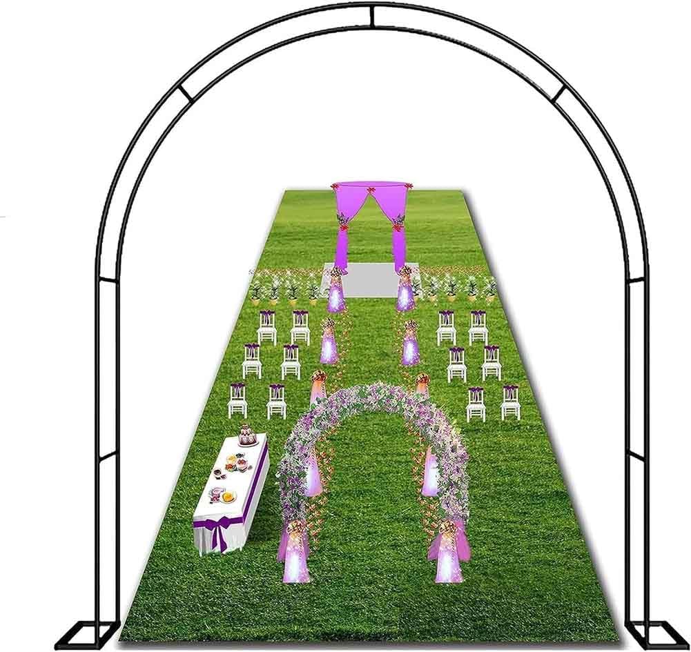 Black Steel Garden Arbor Wedding Arch Metal Arbour Pergola Tubular Frame Trellis Archway for Climbing Plant Roses Vines 120Cm 140Cm 240Cm Wide,Green,W1.8M*H2.2M