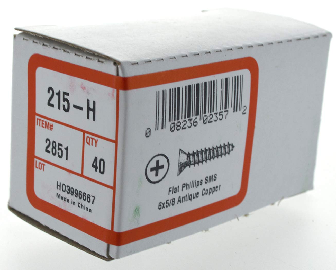 The Hillman Group 2851 - Tornillo decorativo para chapa (15,5 x 5,8 cm, cabeza plana, 40 unidades)