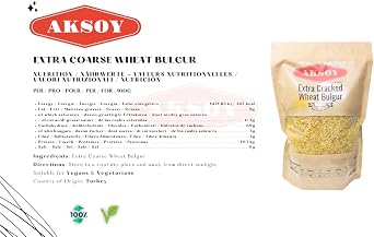 Aksoy Extra Coarse Wheat Bulgur 1.25KG | Natural and Nutritious, a Delicious, Healthy, and Convenient Choice for Soups, Pilafs, Traditional Dishes and Salads!