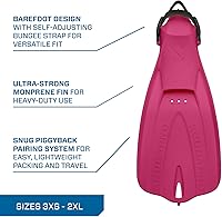 Vista 4 de SCUBAPRO GO Travel - Aleta de buceo para esnórquel y natación, correa de talón abierta