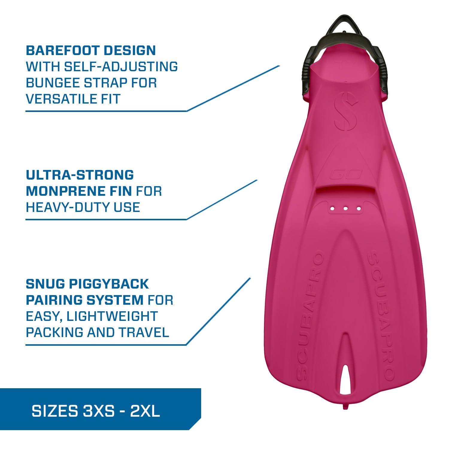 GO Travel Fins Pink